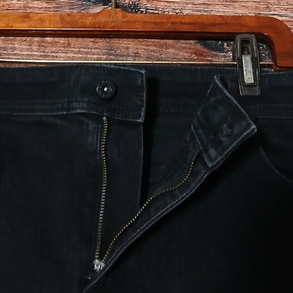 Chico's Jeans Size 3 US 16 Sparkle Cuffed Ankle Black Denim Stretch - Picture 6 of 10